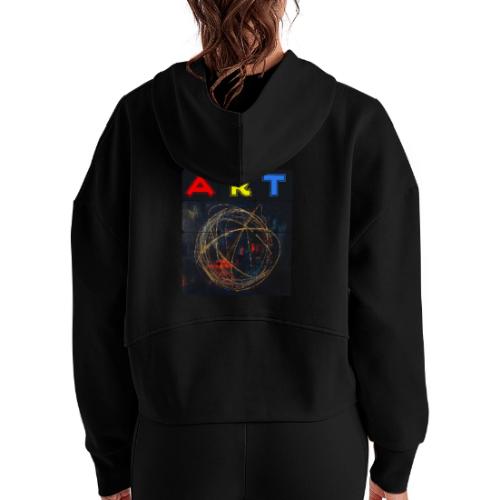 Echoes of Art - Women's Half Zip Cropped Hoodie