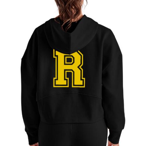 Letter R – Capital Athletic Alphabet Monogram - Women's Half Zip Cropped Hoodie