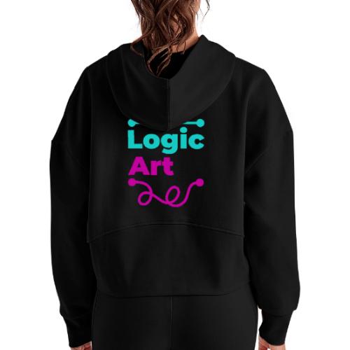 Art vs Logic - Women's Half Zip Cropped Hoodie