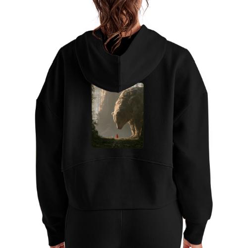 The Bear Who Found the Forest - Women's Half Zip Cropped Hoodie