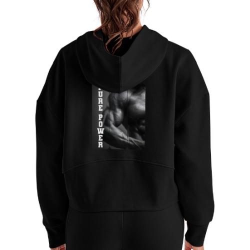 Bodybuilding: Pure Power - Women's Half Zip Cropped Hoodie