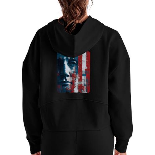American Echoes - Women's Half Zip Cropped Hoodie