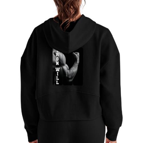 Bodybuilding: Iron Will - Women's Half Zip Cropped Hoodie