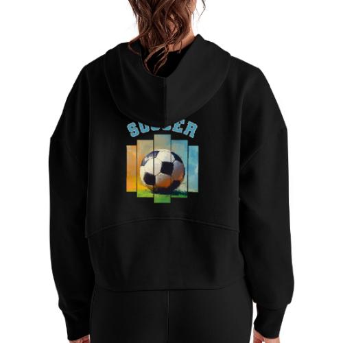 Soccer Ball Vibes - Women's Half Zip Cropped Hoodie