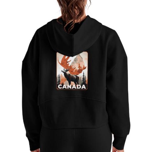 Canada Wild Spirit - Women's Half Zip Cropped Hoodie