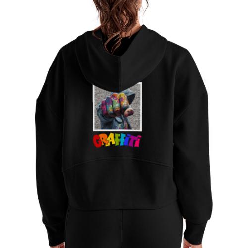 Graffiti: Urban Expression - Women's Half Zip Cropped Hoodie