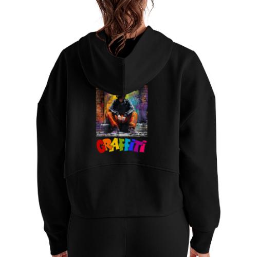 Graffiti: Urban Art - Women's Half Zip Cropped Hoodie