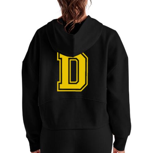 Letter D – Capital Athletic Alphabet Monogram - Women's Half Zip Cropped Hoodie