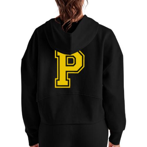 Letter P – Capital Athletic Alphabet Monogram - Women's Half Zip Cropped Hoodie