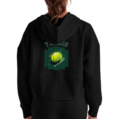 Tennis Motion - Women's Half Zip Cropped Hoodie