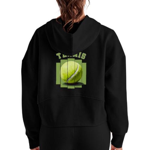 Tennis Minimal - Women's Half Zip Cropped Hoodie