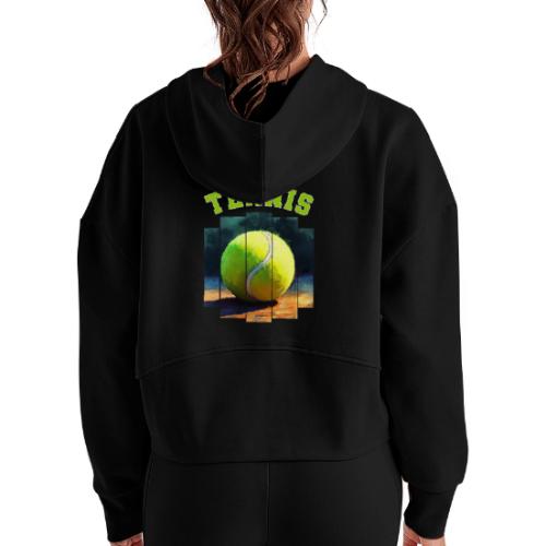 Tennis Vibes Only - Women's Half Zip Cropped Hoodie