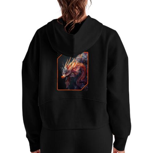 Dragon Dreams - Women's Half Zip Cropped Hoodie