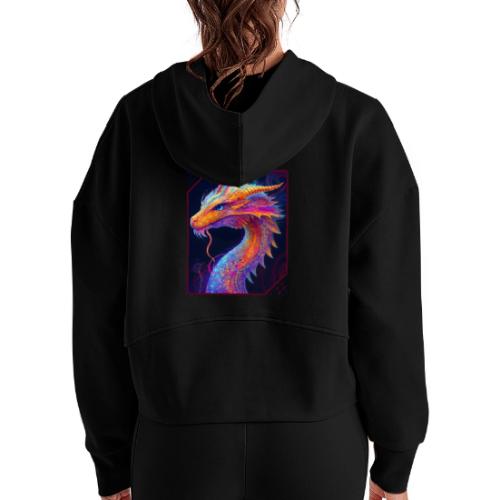 Dragon Spectrum - Women's Half Zip Cropped Hoodie
