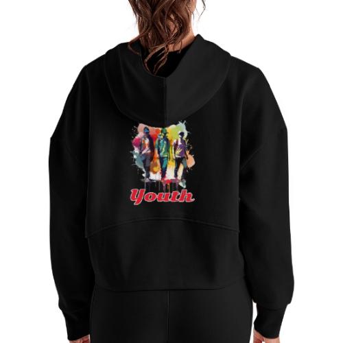 Forever Youthful - Women's Half Zip Cropped Hoodie