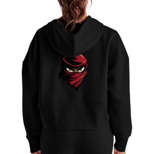 Scarlet Shadow Ninja - Women's Half Zip Cropped Hoodie
