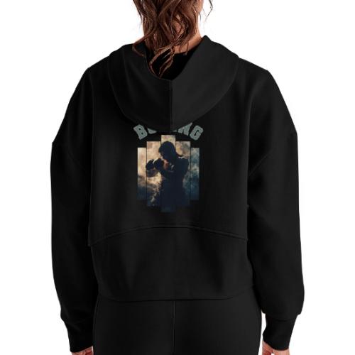 Boxing Spirit - Women's Half Zip Cropped Hoodie