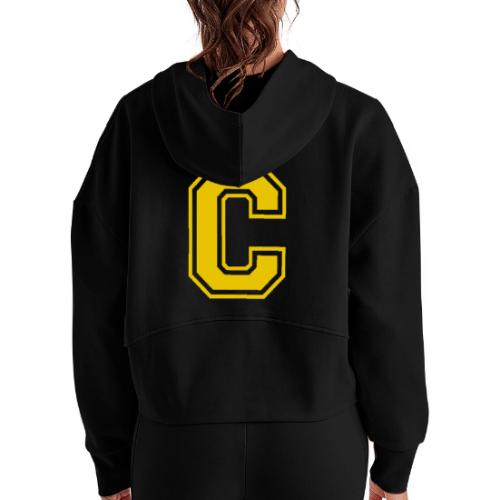 Letter C – Capital Athletic Alphabet Monogram - Women's Half Zip Cropped Hoodie
