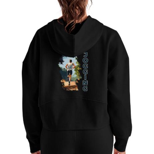 Jogging Vibes - Women's Half Zip Cropped Hoodie