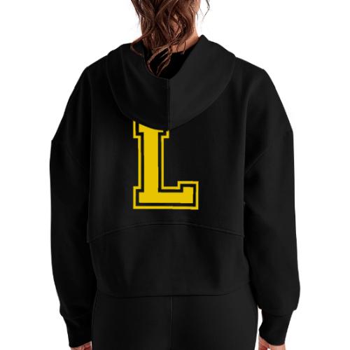Letter L – Capital Athletic Alphabet Monogram - Women's Half Zip Cropped Hoodie