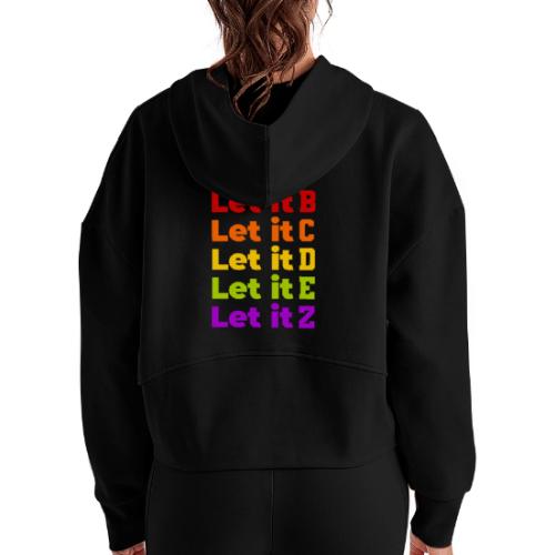 Let It Be Alphabetical - Women's Half Zip Cropped Hoodie