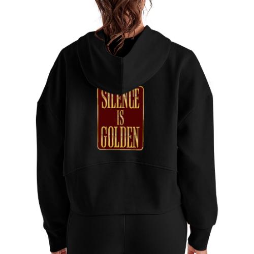 Silence Is Golden - Women's Half Zip Cropped Hoodie