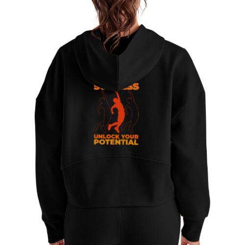 Unlock Success - Women's Half Zip Cropped Hoodie