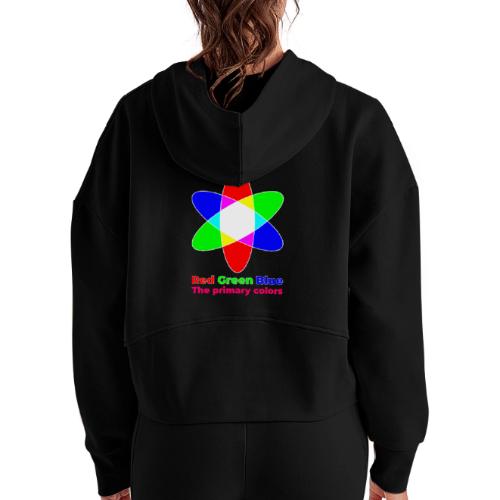 Primary colors: RGB Origins - Women's Half Zip Cropped Hoodie