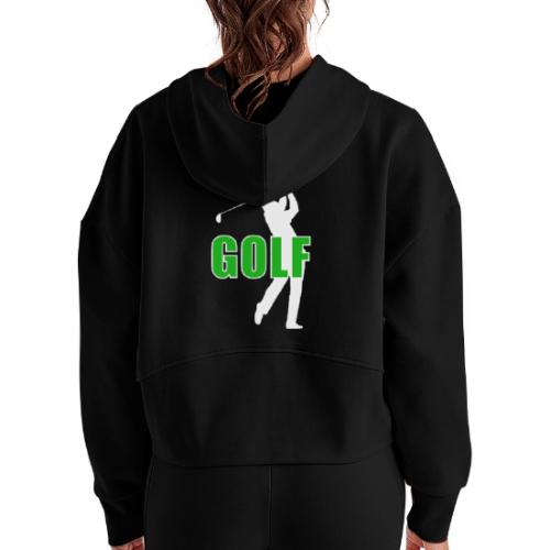 Golf: Classic Golf Motion - Women's Half Zip Cropped Hoodie