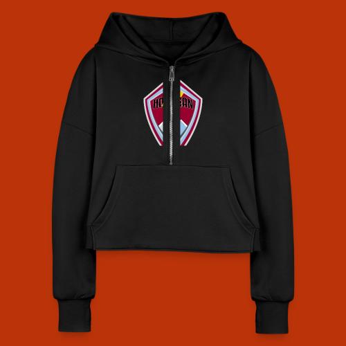 Banned In DCD - Women's Half Zip Cropped Hoodie