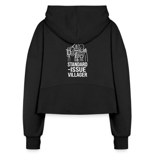 Standard-Issue Villagers (White on Color) - Women's Half Zip Cropped Hoodie