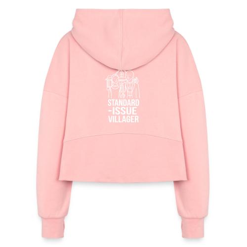 Standard-Issue Villagers (White on Color) - Women's Half Zip Cropped Hoodie
