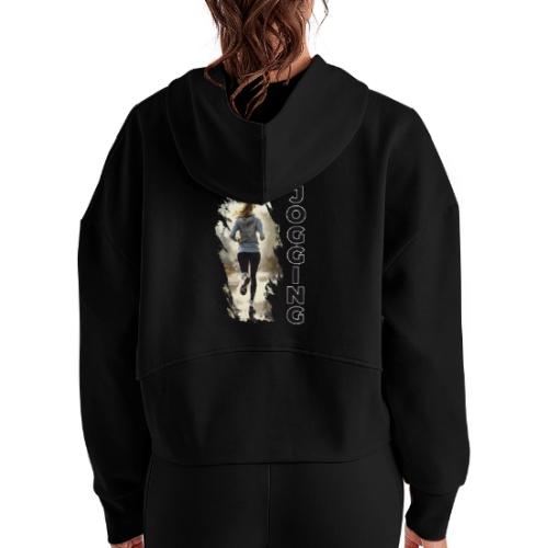 Jogging: Run into Motion - Women's Half Zip Cropped Hoodie