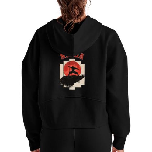 Ninja Strike Force - Women's Half Zip Cropped Hoodie