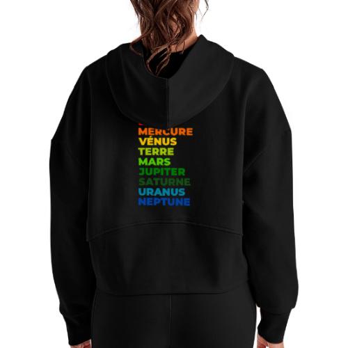 Solar System in Color - Women's Half Zip Cropped Hoodie