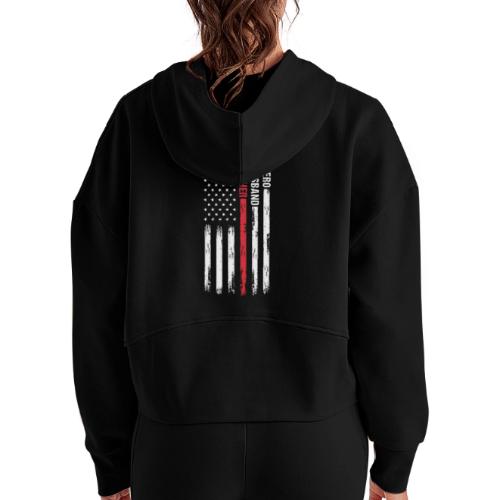 American Best Dad Hero Husband Father - Women's Half Zip Cropped Hoodie