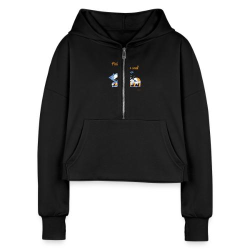 Follow me to the wall - Women's Half Zip Cropped Hoodie