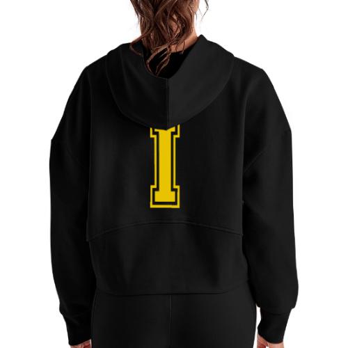 Letter I – Capital Athletic Alphabet Monogram - Women's Half Zip Cropped Hoodie