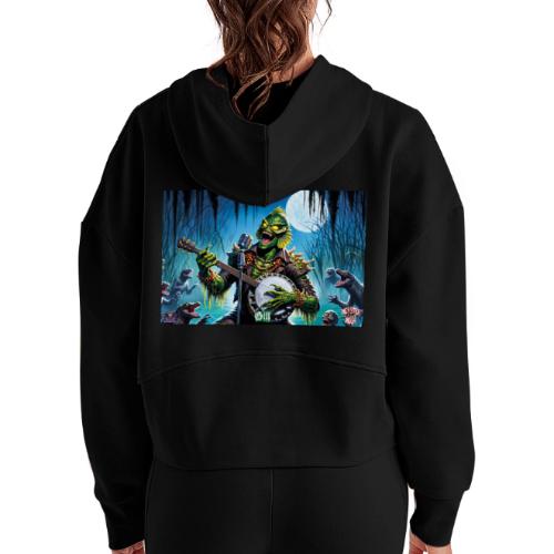 Monster Mosh 2024 Tour Gill On Banjo (G-001L) - Women's Half Zip Cropped Hoodie