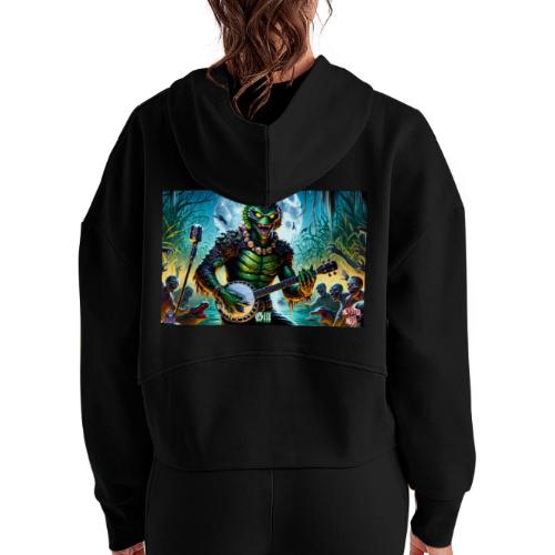 Monster Mosh 2024 Tour Gill On Banjo (G-002L) - Women's Half Zip Cropped Hoodie