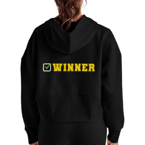 Crowned to Win - Women's Half Zip Cropped Hoodie