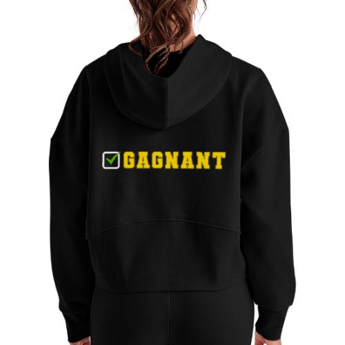 Born Winner - Women's Half Zip Cropped Hoodie