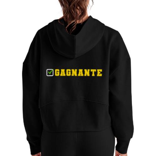 Born Winner - Women's Half Zip Cropped Hoodie
