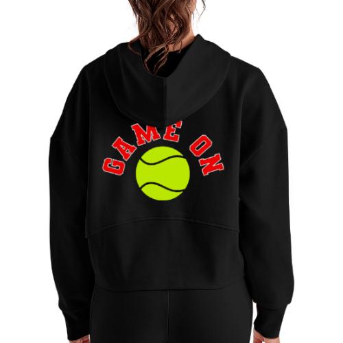 Game On Tennis - Women's Half Zip Cropped Hoodie