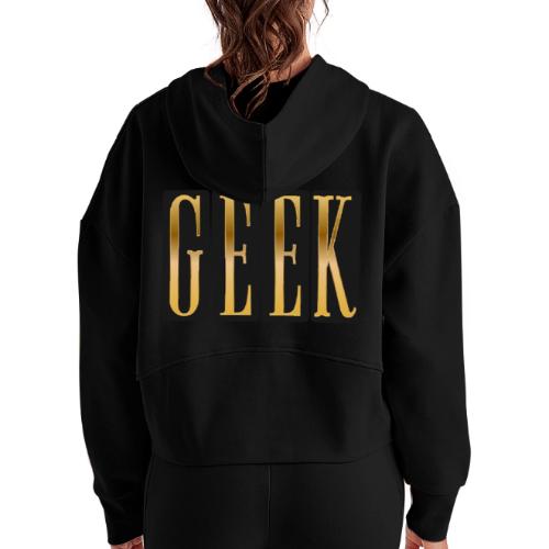 Proudly Geek - Women's Half Zip Cropped Hoodie