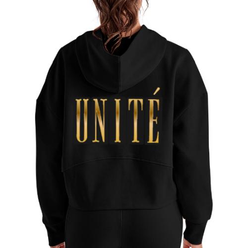 Unité Dorée - Women's Half Zip Cropped Hoodie