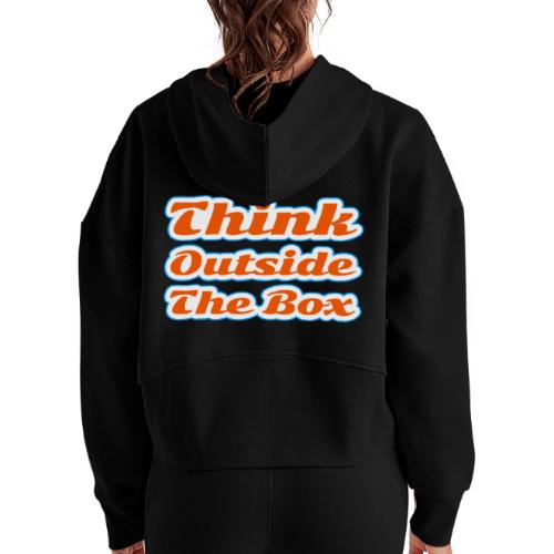 Think Outside the Box — Creative Mindset Script - Women's Half Zip Cropped Hoodie