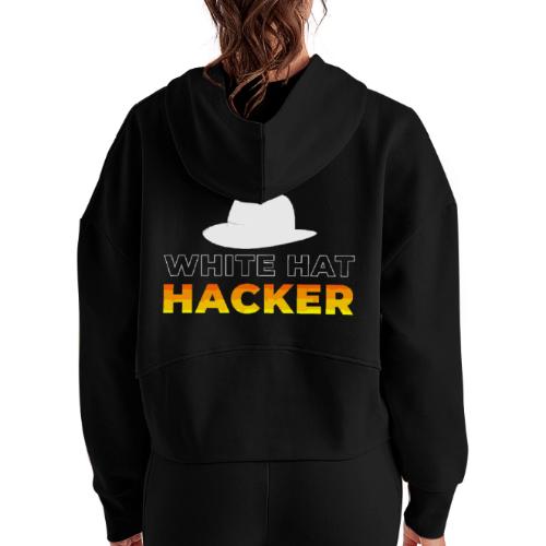 White Hat Hacker - Women's Half Zip Cropped Hoodie