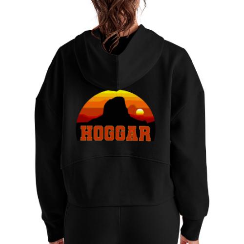 Algeria: Hoggar Desert Horizon - Women's Half Zip Cropped Hoodie