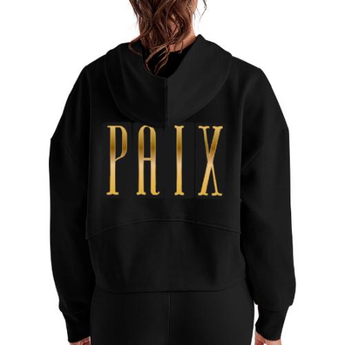 Golden Peace - Women's Half Zip Cropped Hoodie